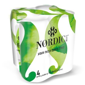 רביעייה סודה תפוח נענע 250 מ"ל בפחית